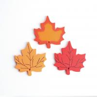 Pingentes Madeira, Superba do schima, Maple Leaf, DIY, Mais cores pare escolha, 80x5mm, vendido por PC