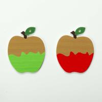 Wood Pendants, Schima Superba, Apple, printing, DIY, more colors for choice, 60x80x5mm, Sold By PC
