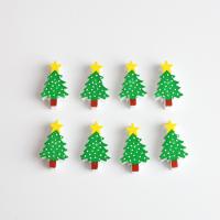 Wood Beads Schima Superba Christmas Tree green 25mm Approx Sold By Bag