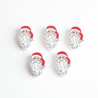 Holzperlen, Schima Superba, Weihnachtsmann, DIY, gemischte Farben, 25mm, ca. 100PCs/Tasche, verkauft von Tasche
