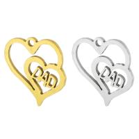 Stainless Steel Heart Pendants, 304 Stainless Steel, Galvanic plating, DIY, more colors for choice, 15x16x1mm, Hole:Approx 1mm, 10PCs/Bag, Sold By Bag
