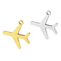 Stainless Steel Pendants, 304 Stainless Steel, Airplane, Galvanic plating, DIY, more colors for choice, 15x16.50x1mm, Hole:Approx 1mm, 10PCs/Bag, Sold By Bag