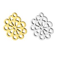 Stainless Steel Flower Pendant, 304 Stainless Steel, Galvanic plating, DIY, more colors for choice, 14x15.50x1mm, Hole:Approx 1mm, 10PCs/Bag, Sold By Bag