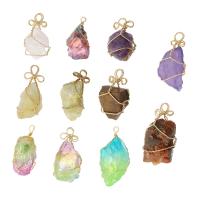 Gemstone Pendants Jewelry, with Brass, gold color plated, DIY & different materials for choice, more colors for choice, Sold By PC