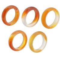 Agate Finger Ring, Red Agate, Donut, fashion jewelry, more colors for choice, 6mm, US Ring Size:7, Sold By PC