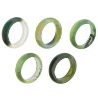 Natural Gemstone Finger Ring, Green Aventurine, Donut, fashion jewelry, Random Color, 6mm, US Ring Size:6.5, Sold By PC
