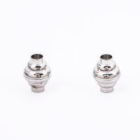 Brass Magnetic Clasp Round platinum color plated DIY platinum color nickel lead & cadmium free 5mm Sold By PC