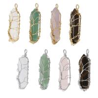 Gemstone Pendants Jewelry with brass wire plated DIY Approx 3mm Sold By PC