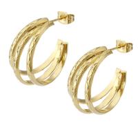 Roestvrij staal Stud Earrings, 304 roestvrij staal, mode sieraden & voor vrouw, gouden, 11x25mm, Verkocht door pair
