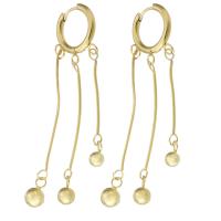 Fashion Fringe Brincos, Aço inoxidável 304, joias de moda & para mulher, dourado, 71mm, vendido por par