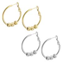 Stainless Steel Hoop Earring, 304 Stainless Steel, Vacuum Ion Plating, fashion jewelry & for woman, more colors for choice, 31x28mm, Sold By Pair