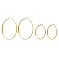 Stainless Steel Hoop Earring 304 Stainless Steel Vacuum Ion Plating fashion jewelry & for woman golden 49*53mm 30*33mm Sold By Pair