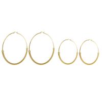 Stainless Steel Hoop Earring, 304 Stainless Steel, Vacuum Ion Plating, fashion jewelry & different size for choice & for woman, golden, Sold By Pair