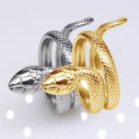 Stainless Steel Finger Ring 304 Stainless Steel Snake Vacuum Ion Plating fashion jewelry & Unisex 31mm Sold By PC