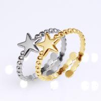 Stainless Steel Finger Ring, 304 Stainless Steel, Star, Vacuum Ion Plating, fashion jewelry & for woman, more colors for choice, 8mm, Sold By PC