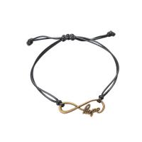 Fashion Create Wax Cord Bracelets, with Tibetan Style, plated, Adjustable & fashion jewelry & Unisex, more colors for choice, 39x15mm, Length:16-25 cm, Sold By PC
