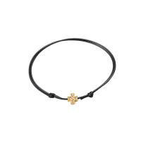 Fashion Create Wax Cord Bracelets with Zinc Alloy gold color plated Adjustable & fashion jewelry & for woman & with rhinestone 8mm Length 16-25 cm Sold By PC