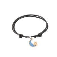 Fashion Create Wax Cord Bracelets with Zinc Alloy gold color plated Adjustable & fashion jewelry & Unisex & enamel Length 16-25 cm Sold By PC