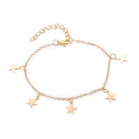 Tibetan Style Bracelet, Star, gold color plated, Adjustable & fashion jewelry & for woman, golden, nickel, lead & cadmium free, 10mm, Length:21 cm, Sold By PC