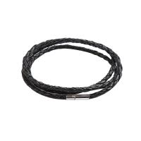 PU Leather Cord Bracelets polished fashion jewelry & Unisex black Sold By PC