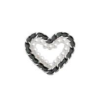 Mobile Phone DIY Decoration Zinc Alloy with Plastic Pearl Heart plated enamel & hollow nickel lead & cadmium free Sold By PC
