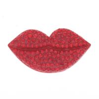 Mobile Phone DIY Decoration Zinc Alloy Lip plated & enamel & with rhinestone nickel lead & cadmium free Sold By PC