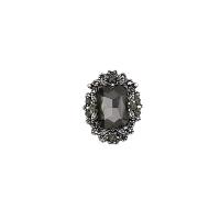 aleación de zinc accesorios de vestuario, chapado en color de plata antigua, Bricolaje & con diamantes de imitación, Negro, libre de níquel, plomo & cadmio, 25x31mm, Vendido por UD