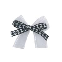 Hair Accessories DIY Findings, Gauze, with Polyester, Bowknot, handmade, white and black, nickel, lead & cadmium free, 62x76mm, Sold By PC