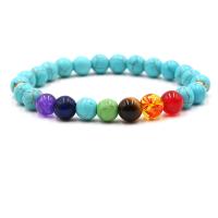 Gemstone Bracelets, Natural Stone, fashion jewelry & different materials for choice & Unisex, more colors for choice, 195mm, Sold By PC
