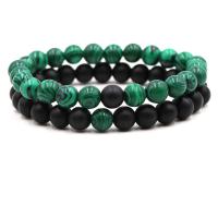 Gemstone Bracelets, Natural Stone, with Malachite, fashion jewelry & Unisex, more colors for choice, 190mm, Sold By PC