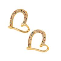 Cubic Zirconia Micro Pave Brass Pendant Heart gold color plated micro pave cubic zirconia & hollow gold Sold By PC