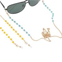 Kristall Brillenkette, mit Zinklegierung, goldfarben plattiert, Anti-Skidding & für Frau, mehrere Farben vorhanden, Länge:ca. 70 cm, verkauft von PC
