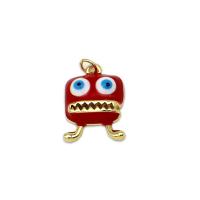 Brass Jewelry Pendants, Cartoon, 18K gold plated, enamel, more colors for choice, 12x16mm, Sold By PC