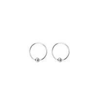 925 Sterling Silver Huggie Hoop Earring, Donut, different size for choice & for woman, silver color, 33x65x12mm, Sold By Pair