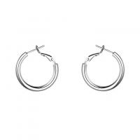 925 Sterling Silver Huggie Hoop Earring Donut plated & for woman Sold By PC