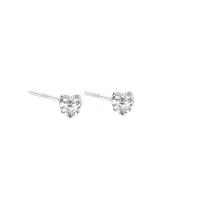 925 Sterling Silver Stud Earrings, Heart, different size for choice & micro pave cubic zirconia & for woman, silver color, Sold By Pair