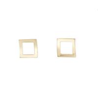 laiton boucle carrée, cadre, Placage de couleur d'or, creux, 13.70x13.70mm, Vendu par PC