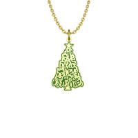 Stainless Steel Jewelry Necklace 304 Stainless Steel Christmas Tree Vacuum Ion Plating Christmas Design & fashion jewelry & Unisex Length Approx 17.72 Inch Sold By PC