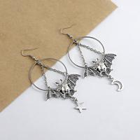 Tibetan Style Drop Earrings, Bat, silver color plated, fashion jewelry & for woman, silver color, 100mm, Sold By Pair