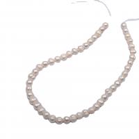 Perles de nacre rondes de culture d'eau douce, perle d'eau douce cultivée, Légèrement rond, Naturel & DIY, blanc, 8-9mm, Vendu par 36-38 cm brin