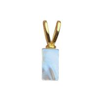 White Shell Perfume Bottle Pendant, with Brass, Rectangle, gold color plated, Unisex, white, 7.70x23mm, Sold By PC