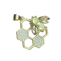 Cubic Zirconia Micro Pave Brass Pendant, gold color plated, different styles for choice & micro pave cubic zirconia & for woman & hollow, more colors for choice, nickel, lead & cadmium free, Sold By PC