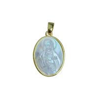 Natural White Shell Pendants Brass with White Shell gold color plated & for woman nickel lead & cadmium free Sold By PC