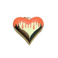 Латунные подвески-сердце, Латунь, Сердце, плакирован золотом, Мужская & эмаль, Много цветов для выбора, не содержит никель, свинец, 27.60mm, продается PC