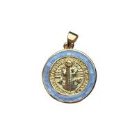 Brass Jewelry Pendants with Shell Flat Round gold color plated for woman nickel lead & cadmium free 20mm Sold By PC