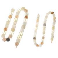 Moonstone Beads, Orange Moonstone, Square, du kan DIY & forskellig størrelse for valg, blandede farver, Solgt Per Ca. 15.3-15.5 inch Strand