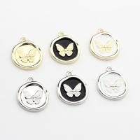 Tibetan Style Enamel Pendants, Butterfly, plated, DIY, more colors for choice, nickel, lead & cadmium free, 21x18mm, Sold By PC
