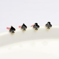 Zinc Alloy Earring Drop Component gold color plated DIY & enamel black nickel lead & cadmium free  Sold By PC