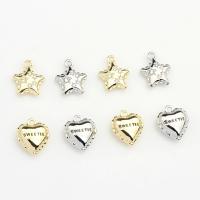 Zinc Alloy Pendants plated DIY & micro pave cubic zirconia nickel lead & cadmium free Sold By PC