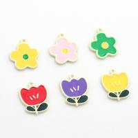 Tibetan Style Flower Pendants, gold color plated, DIY & different styles for choice & enamel, more colors for choice, nickel, lead & cadmium free, 17x13mm,16x14mm, Sold By PC